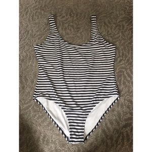 B&W Stripped one piece bathing suit NWT